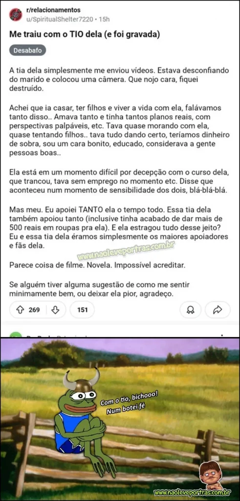 Não tá podendo mais confiar nem no próprio tio