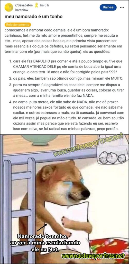 O curioso caso do namorado tonho, e a menina c#zon@
